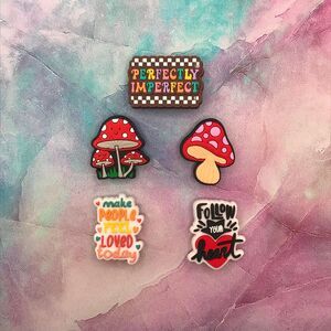 Shoe Charm Set Perfectly Imperfect Mushroom Grove Mushroom Love and Heart Quotes
